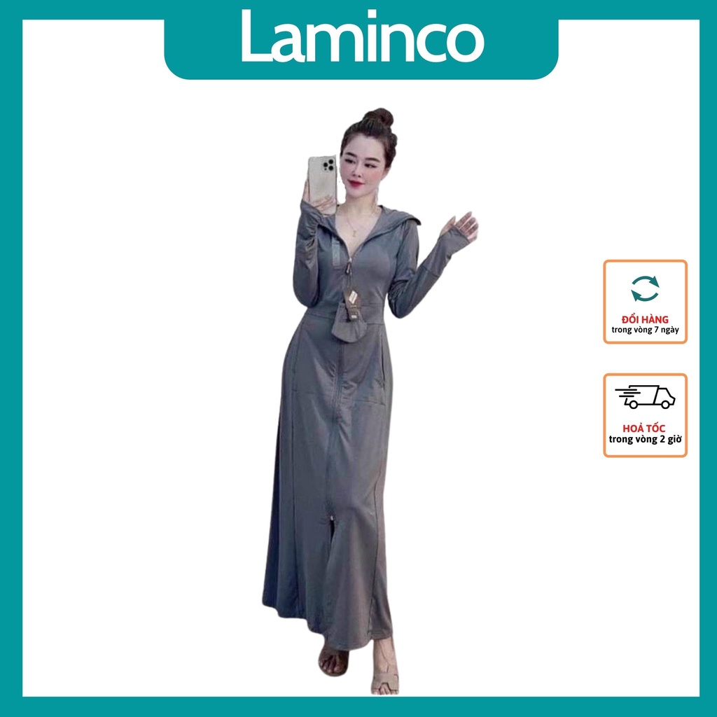 ▣﹍✤Áo chống nắng thông hơi 2 lớp cao cấp dáng dài thoáng khí có lưới co giãn làm mát UPF 50+ Laminco v100 | BigBuy360 - bigbuy360.vn