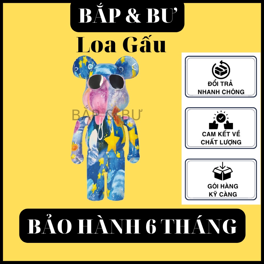 Loa Bluetooth Mini Cầm Tay B5+ Hình Gấu BearBrick, Loa Di Động Đẹp Nghe Nhạc Hay Âm To - Hỗ Trợ USB Và Thẻ Nhớ MÃ LOA444