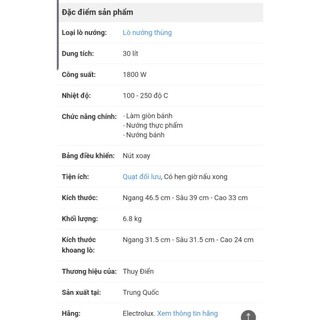 Lò nướng Electrolux eot30mxc