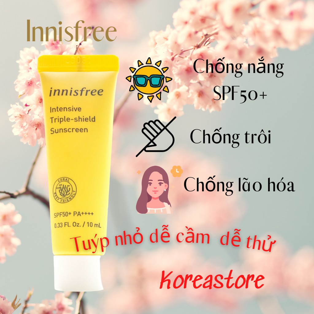 (Date 2024) Kem Chống Nắng Innisfree Intensive Triple Shield 10ml