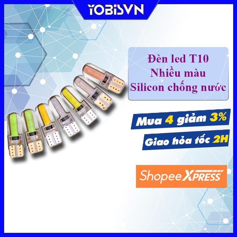 Bóng đèn LED T10 W5W 12SMD demi DC12V nhiều màu dành cho xe hơi