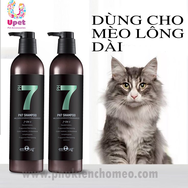 PVN305 - Sữa tắm PH7 (Enoug) cao cấp 460ml dành cho mèo lông dài, giúp khử mùi, lưu hương lâu, dễ dàng sử dụng