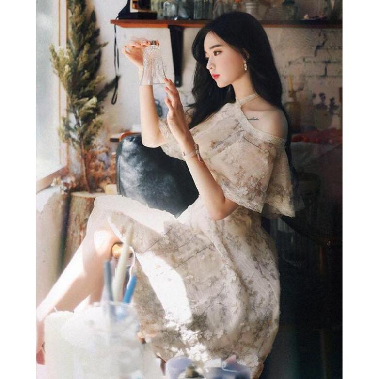 👗 Lam.boutique 👗 Đầm dự tiệc trễ vai bèo lai ren Windy Dress