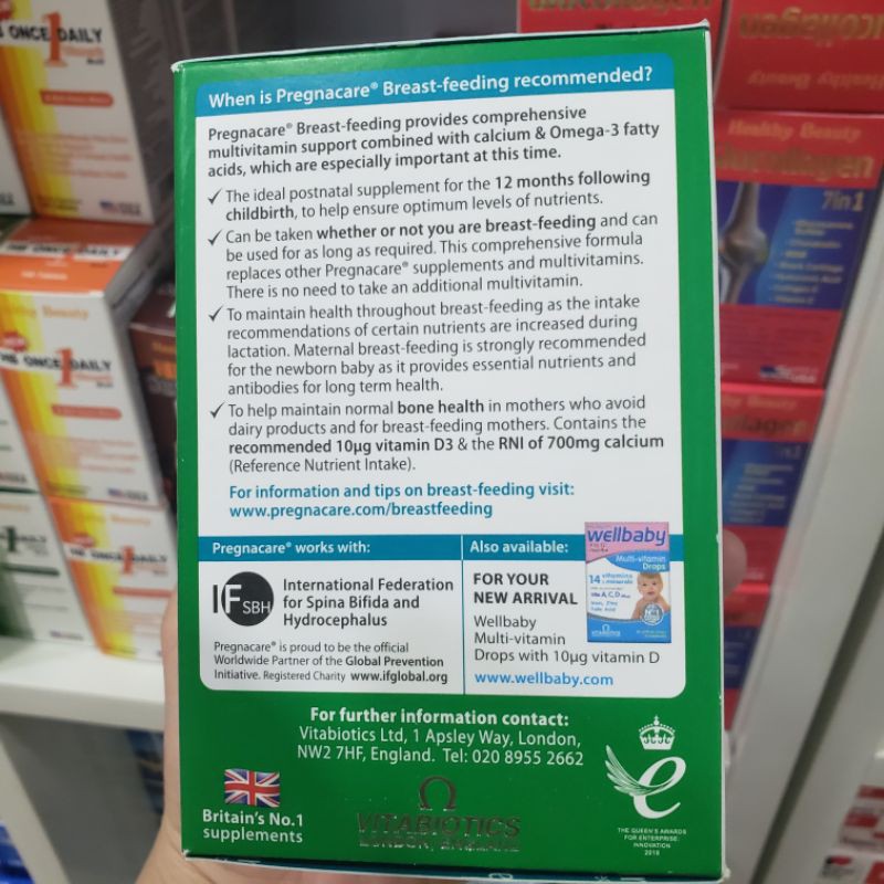 Vitamin PREGNACARE BREASTFEEDING Bổ Sung Chất Cho Sữa Mẹ hàng nhập khẩu Anh ( CHÍNH HÃNG)