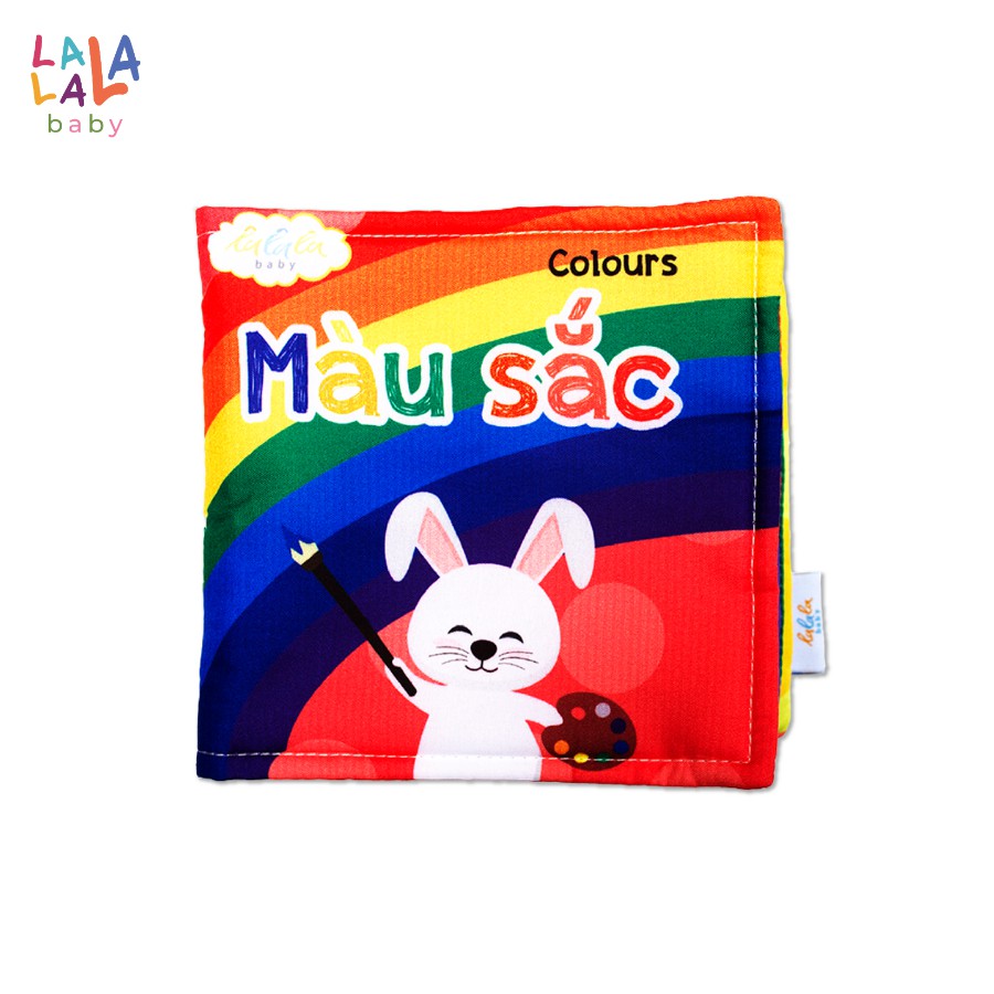 Sách Vải Cho Bé 💖FREESHIP💖 Giáo Dục Chủ Đề Màu Sắc Kích Thích Đa Giác Quan 12 Trang 15x15cm SP2