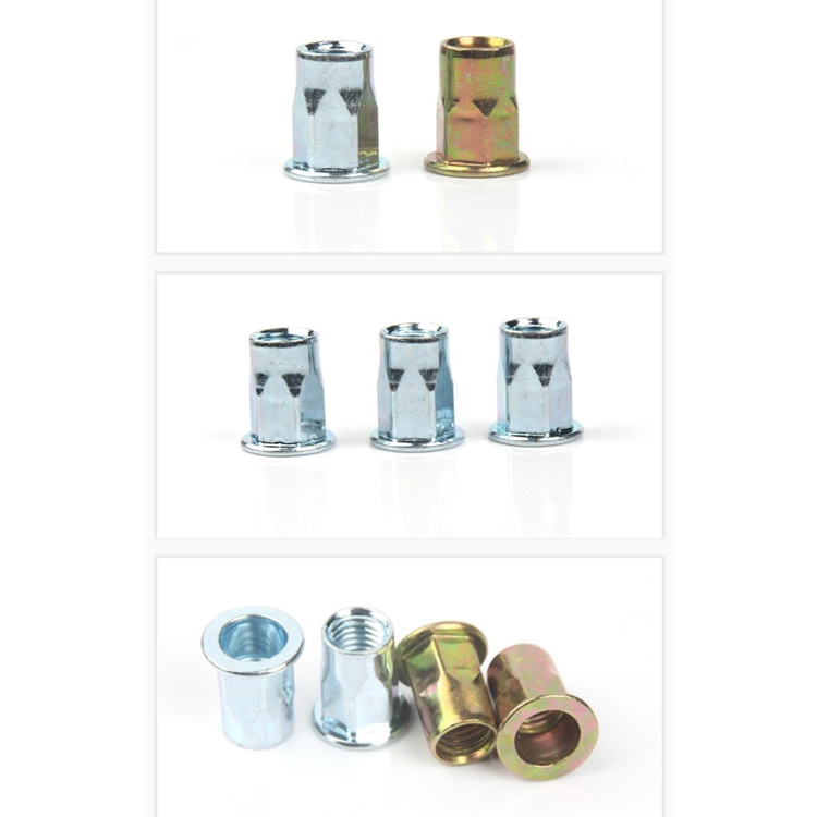 Combo 50c Ốc tán rút nửa lục M10 thép mạ