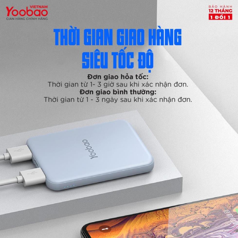 Sạc dự phòng mini 6000mAh Yoobao P6W - Hàng chính hãng - Bảo hành 12 tháng 1 đổi 1