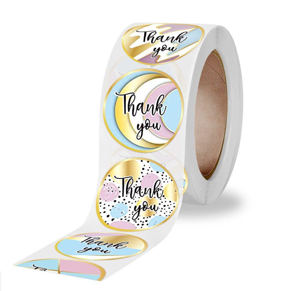 JONYE Set 500 Sticker In Chữ Thank You Dễ Thương Dùng Để Trang Trí Quà Tặng