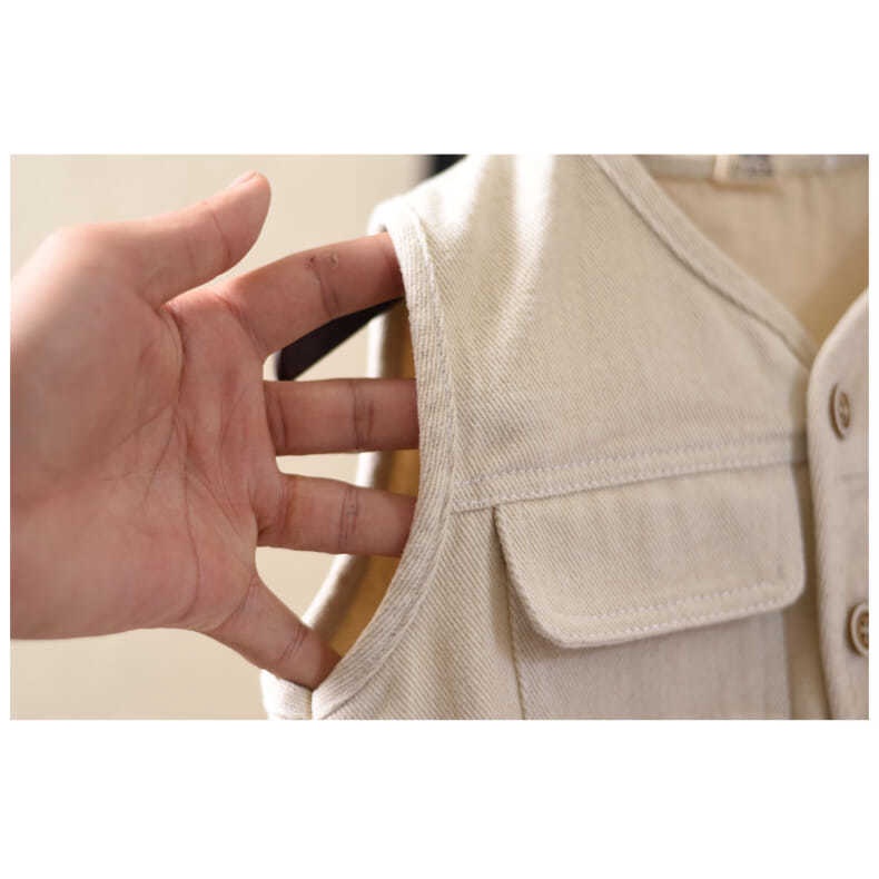 [Babycat] Hàng Có Sẵn Áo Khoác Denim Sát Nách Phong Cách Nhật Bản Hàn Quốc Nhật Bản / Hàn Quốc Thời Trang Xuân Thu Cho Bé Trai / Bé Gái