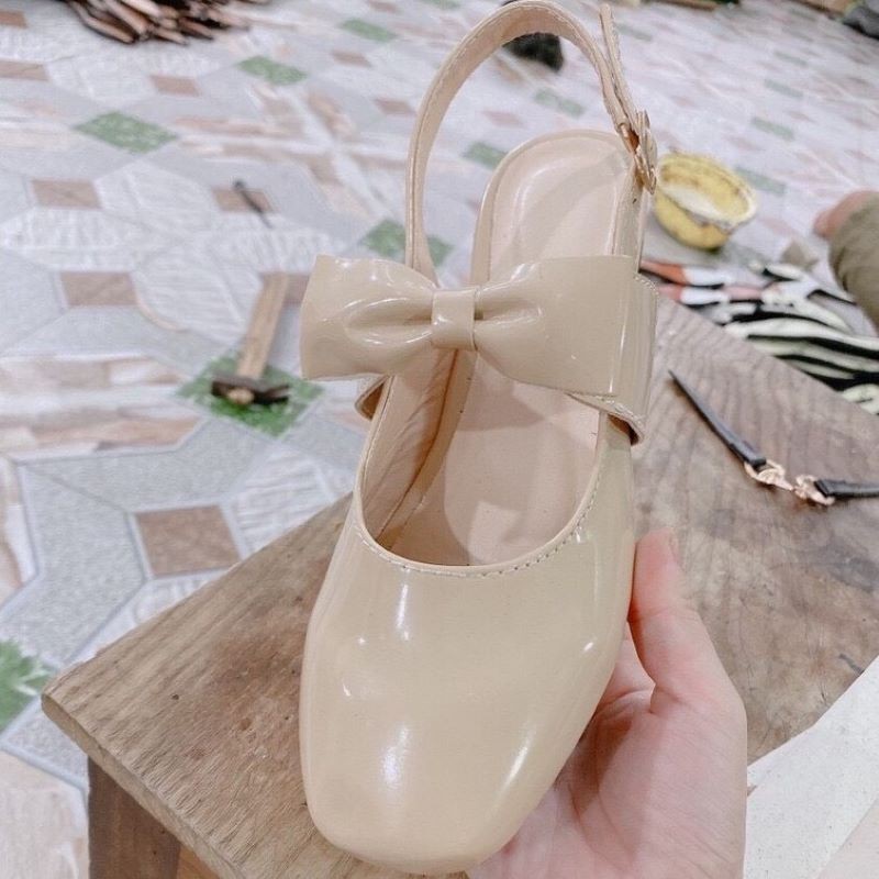 Sandal nữ quai hậu free ship thắt nơ tiểu thư cực xinh CHAGO GNU157