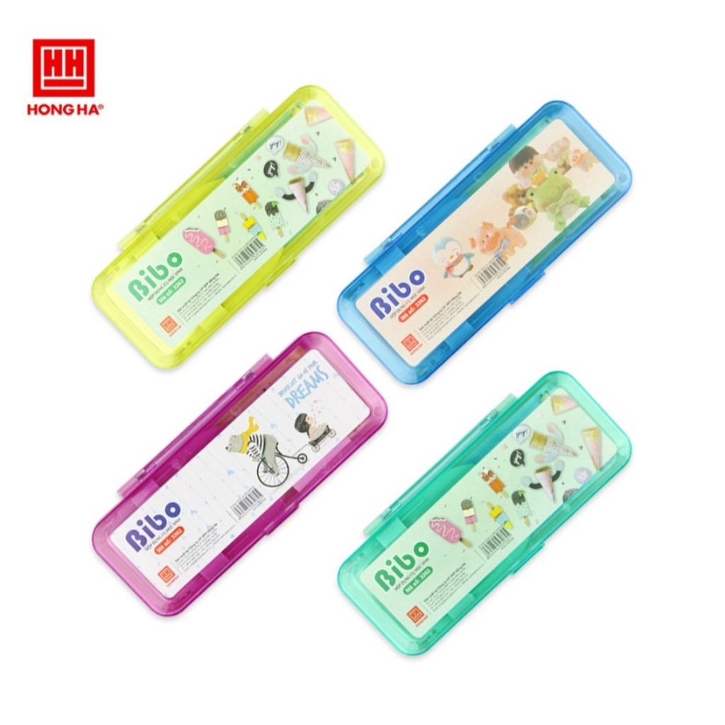 Hộp dụng cụ học sinh Hồng Hà Bibo có khay 3262, ( 1 cái / túi ) mẫu ngẫu nhiên, chất lượng và an toàn
