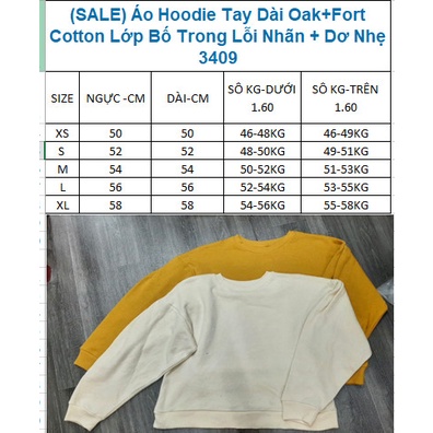Áo Hoodie Tay Dài Oak+Fort Cotton Lớp Bố Trong Lỗi Nhãn + Dơ Nhẹ - 3407