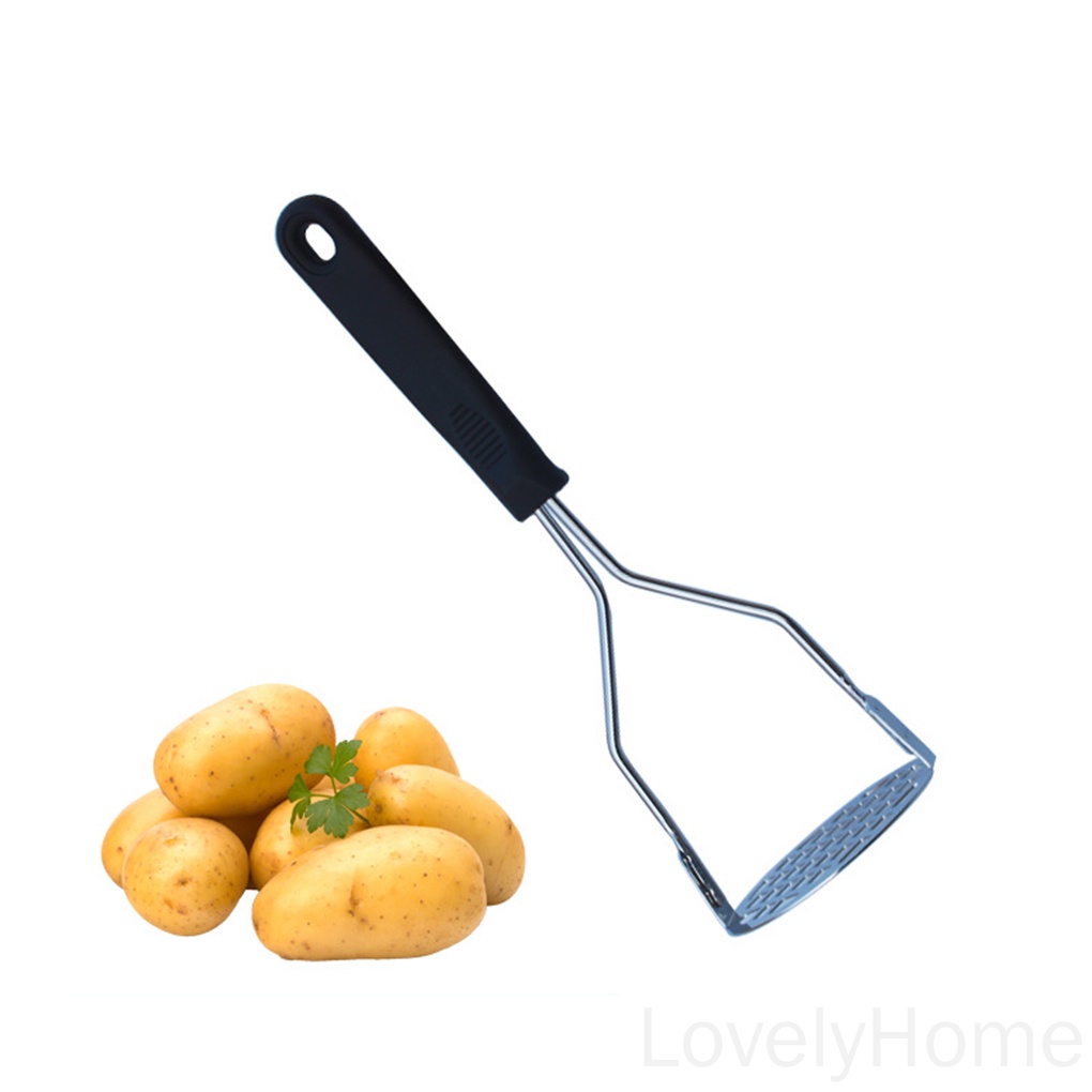 Dụng Cụ Nghiền Khoai Tây Bằng Thép Không Gỉ Có Tay Cầm Màu Đen