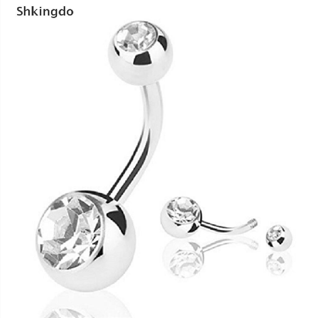 Bộ 7 khuyên rốn thép không gỉ đính đá cá tính