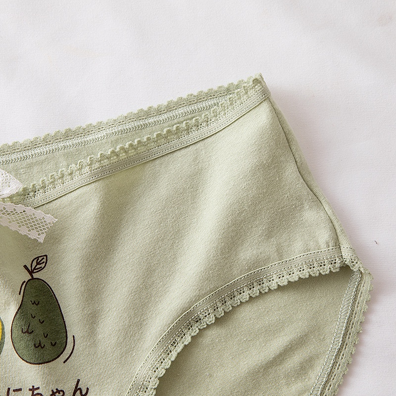 Quần lót nữ Cotton mịn cạp chun xinh đẹp dễ thương KIMCHIBIKINI chip in hình trái bơ cute mềm mại thoáng mát QL094