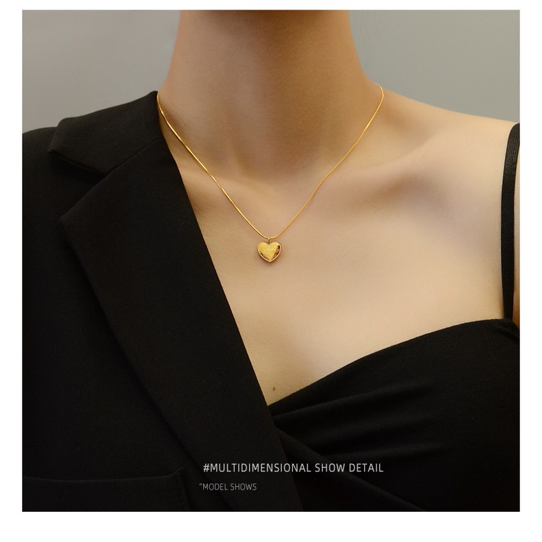 Dây chuyền vòng cổ nữ titan tim dây mì X6-407A - CAM KẾT KHÔNG GỈ, KHÔNG BAY MÀU - BẢO HÀNH 12 THÁNG