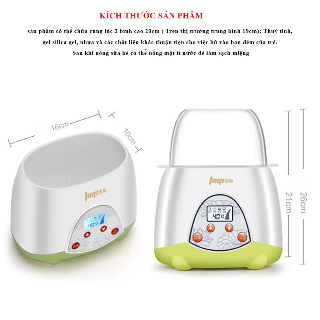 Máy hâm sữa và thức ăn siêu tốc 4 chức năng, máy ủ sữa và tiệt trùng bình sữa tiện lợi, loại lớn 2 bình, BH 12 tháng