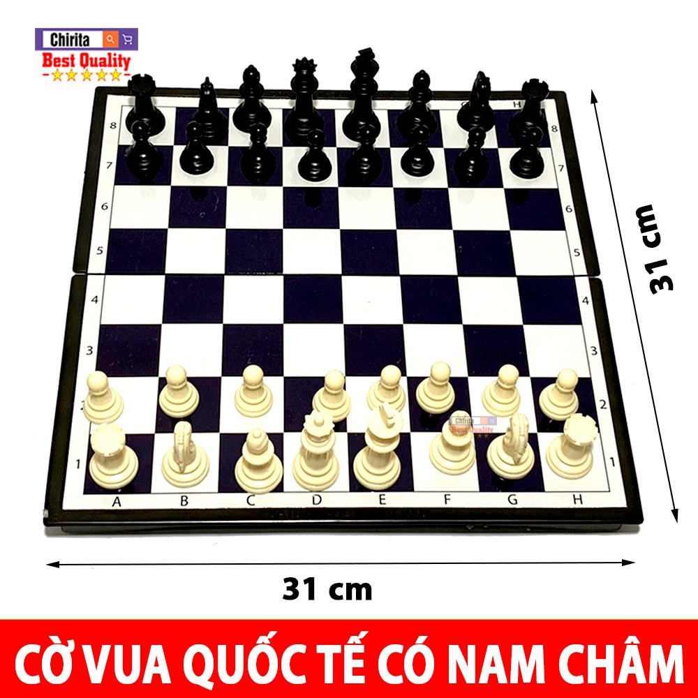 Bộ Cờ Vua Nam Châm LOẠI Lớn/ Mini (Trắng Đen) - Đồ Chơi Giáo Dục - Cờ Vua Quốc Tế Trò Chơi Giải Trí Chirita