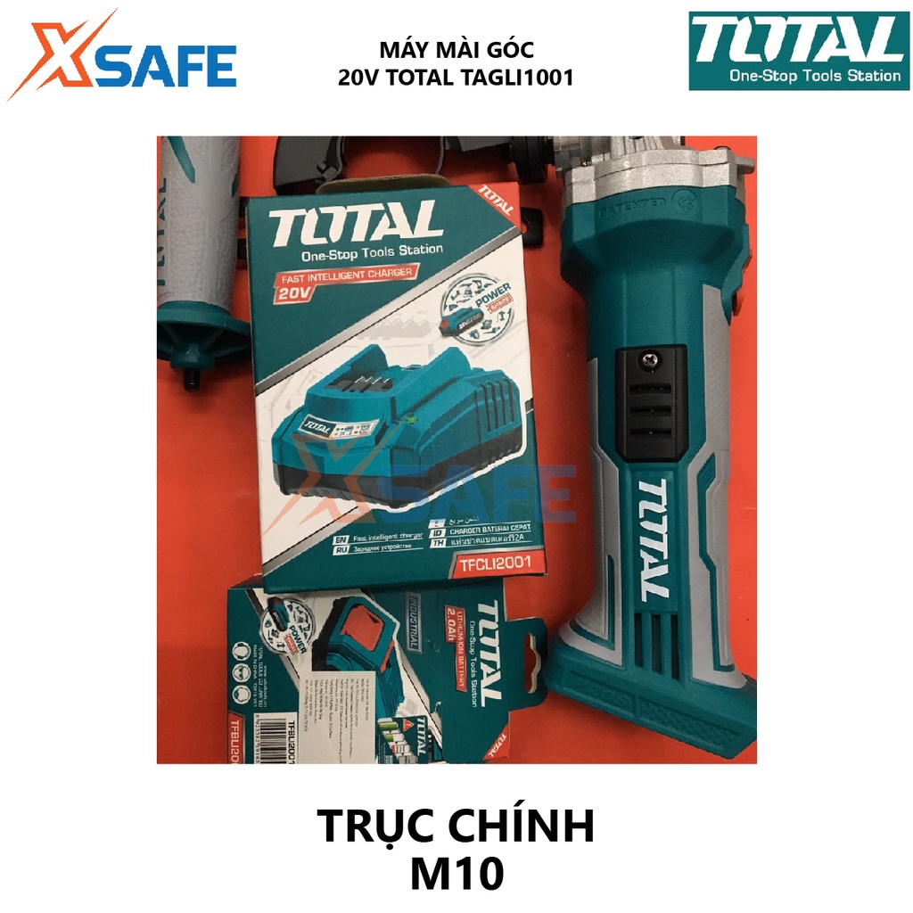 MÁY MÀI GÓC DÙNG PIN TOTAL TAGLI1001 máy cắt vật liệu xây dựng cầm tay sử dụng pin Lithium 20V TOTAL [CHĨNH HÃNG][XSAF]
