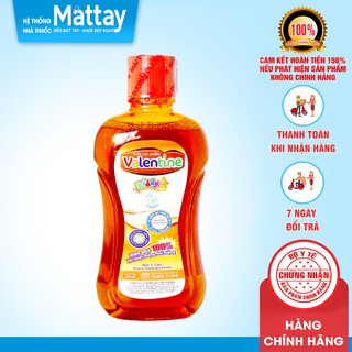 Nước Súc Miệng Valentine Kiddy - Chai 250ml - Hết Nhiệt Miệng, Hôi Miệng