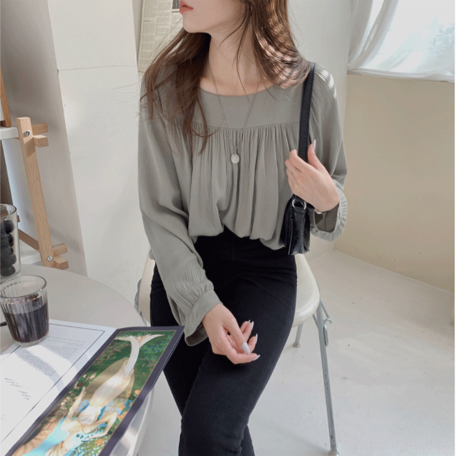 Áo Sơ Mi Tay Dài Dáng Rộng Màu Trơn Thời Trang Mùa Thu Cá Tính Cho Nữ