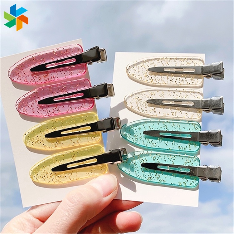 (Hàng Mới Về) Kẹp Tóc Mái Không Đường May 6 Màu Kẹo Trong Suốt