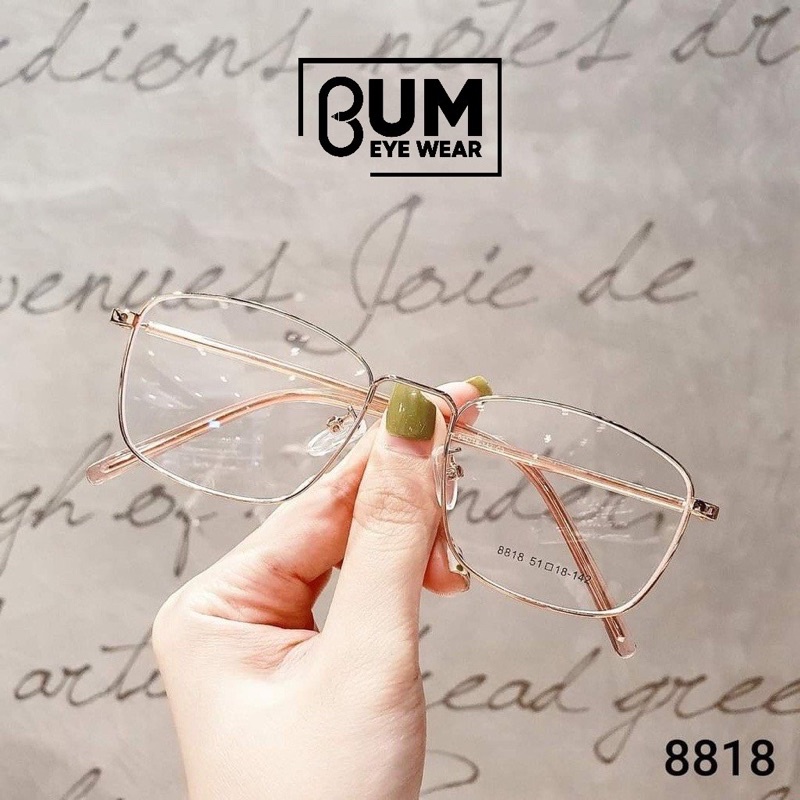Gọng kính kim loại nam nữ mắt vuông🎁XẢ TOÀN BỘ❤️‍🔥 Cá tính năng động 8818