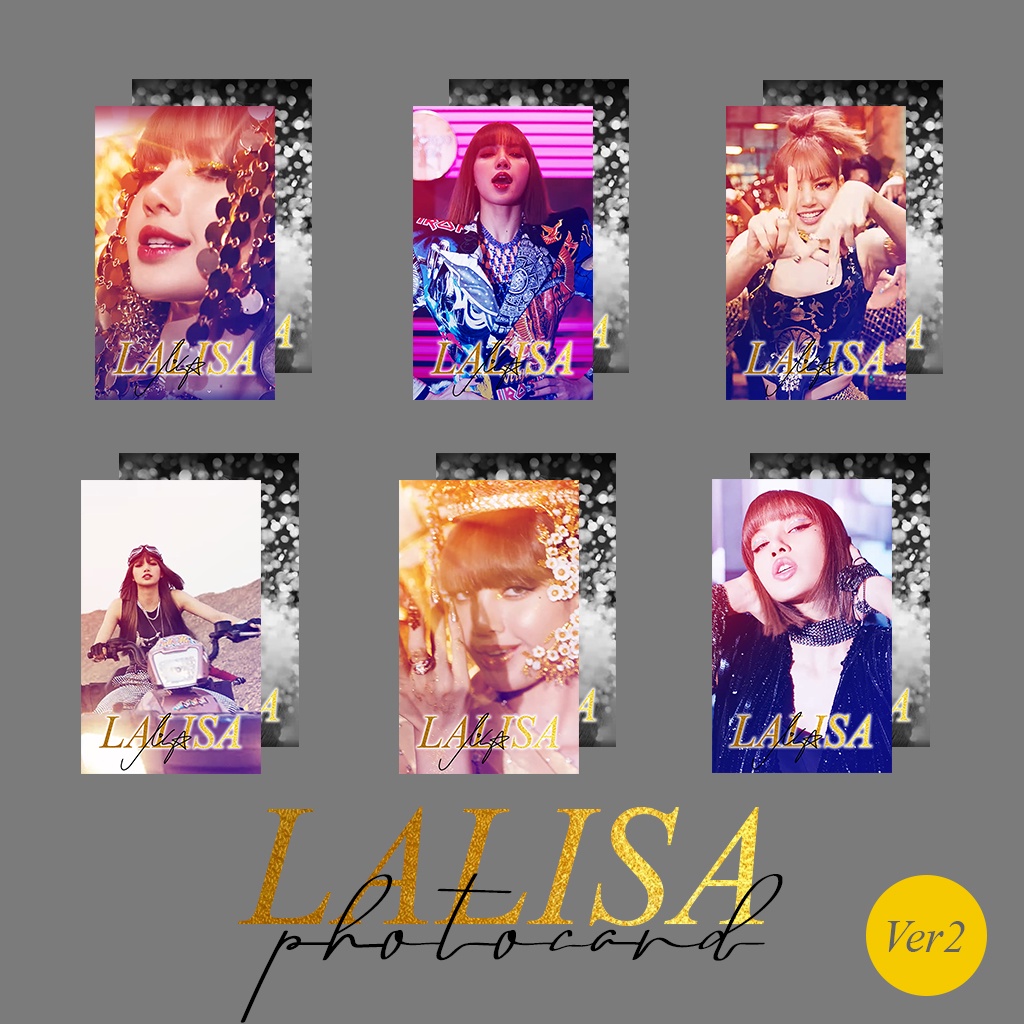 Set 6 card Blackpink Lisa LALISA, chất liệu giấy C300, in 2 mặt, mực bền màu 10 năm