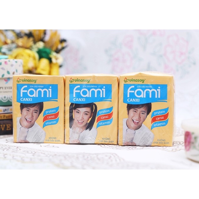 Combo Lốc 6 Hộp Sữa Đậu Nành Fami Nguyên Chất/ Canxi 200ml
