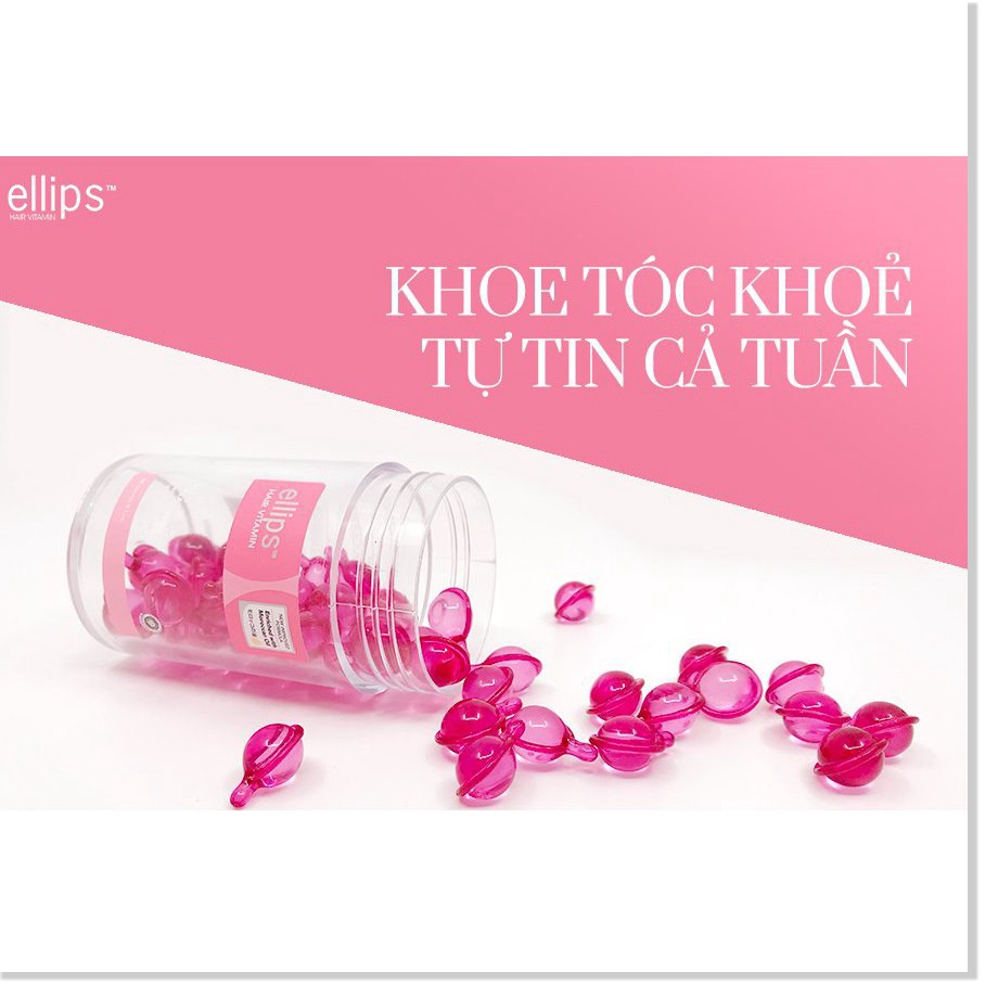 (chính hãng- cam kết hiệu quả) Bộ Serum Dưỡng Tóc Ellips Hair Vitamin Hủ 50 Viên dưỡng tóc mềm mượt phục hồi hư tổn giữ