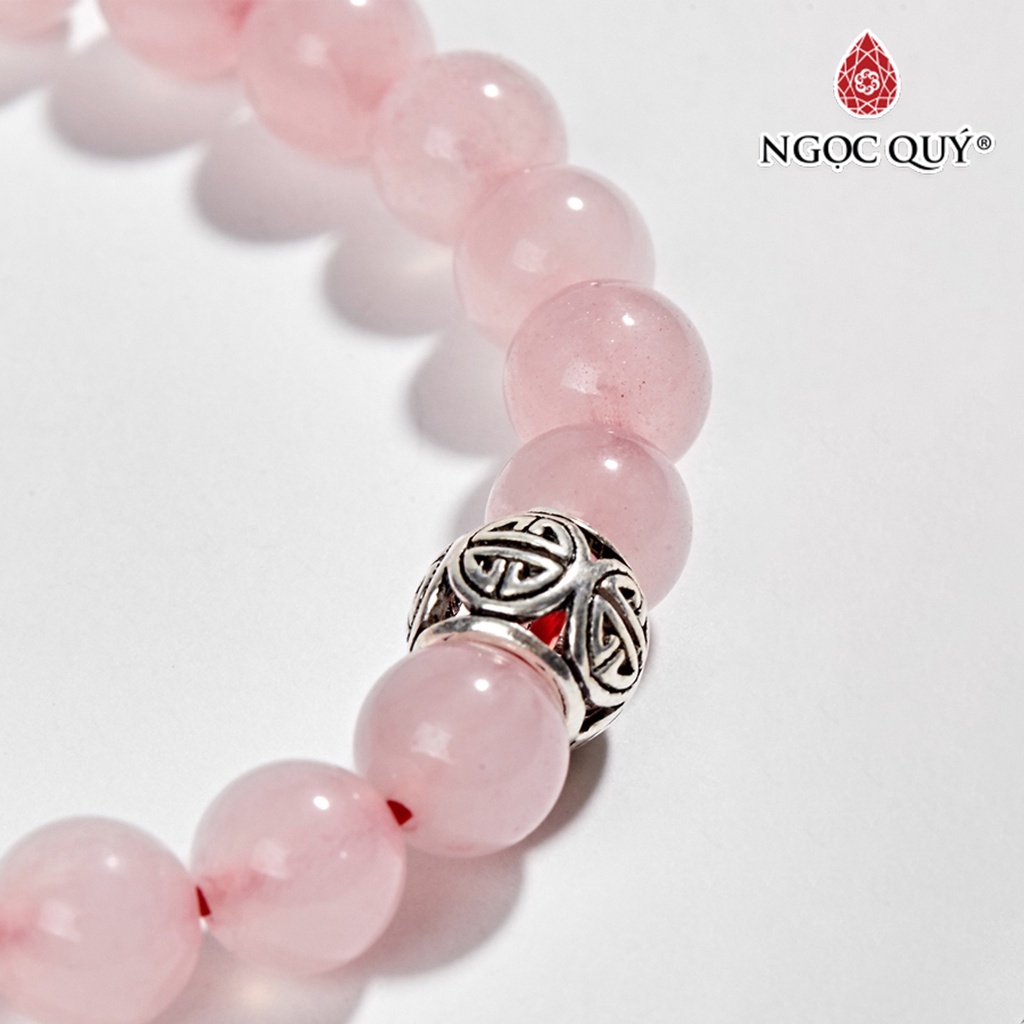 Vòng TA hồng phối charm bạc - Ngọc Quý