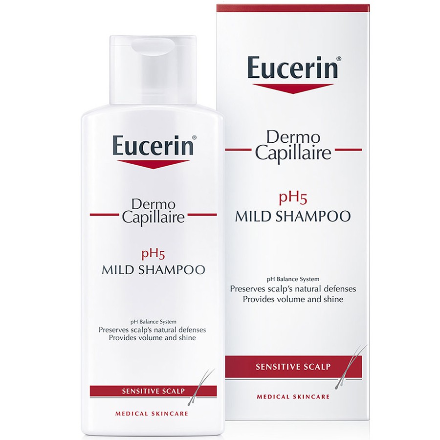 [TEM CTY] Dầu gội EUCERIN Dermo Capillaire pH5 Mild Shampoo 250mL  chăm sóc da đầu nhạy cảm