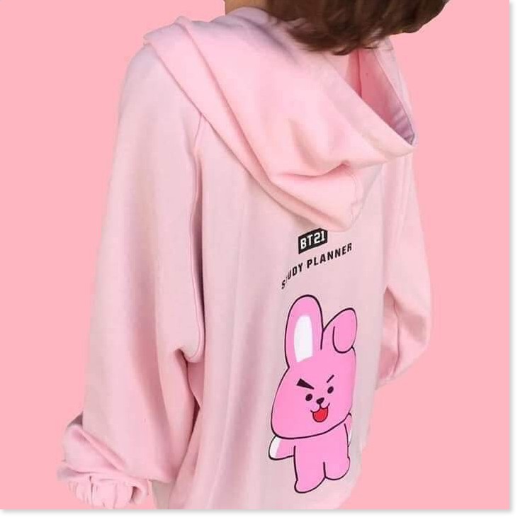 [FREESHIP TOÀN QUỐC] Áo khoác nữ form rộng BT21, áo hoodie nữ form rộng có dây kéo thời trang nữ 4young | BigBuy360 - bigbuy360.vn