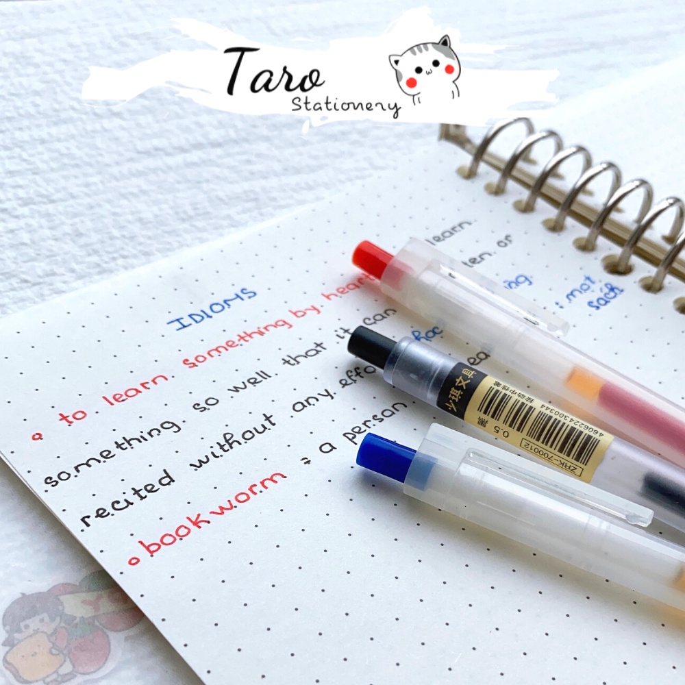 Bút Muji bản Dupe Muji bút gel xanh đỏ đen 0.5mm Take Note tiện dụng A05 Taro Stationery