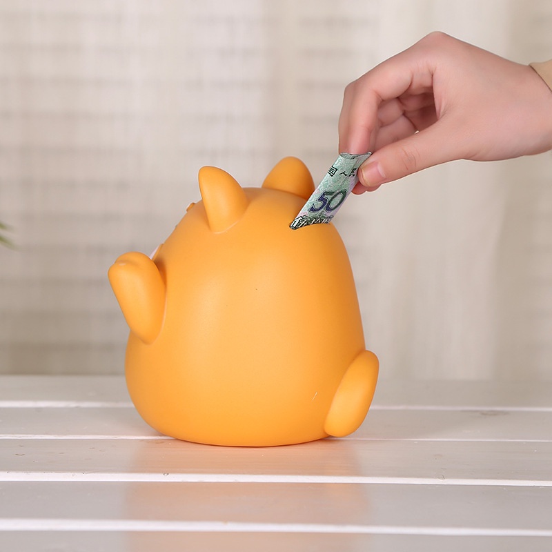 Ống Heo Tiết Kiệm Hình Mèo Nâu Hoạt Hình Đáng Yêu Dành Cho Trẻ