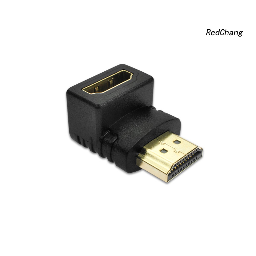 -SPQ- 2Pcs 90 Degrees Right Angle HDMI Male to Female Adapter Converter Connector