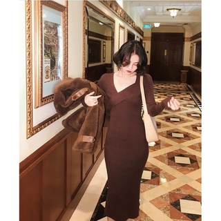 Đầm len nhung dệt kim QC