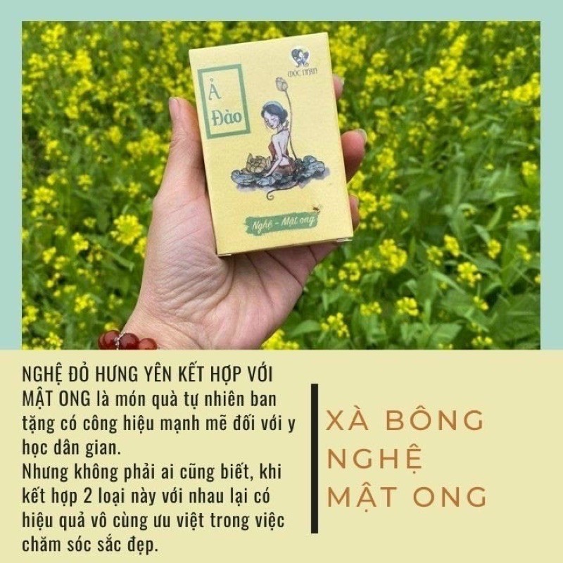 Xà bông Nghệ - Mướp Đắng - handmade Mộc Nhan Natural - ngừa mụn, Trắng Da, Mờ Thâm, Mờ Sẹo