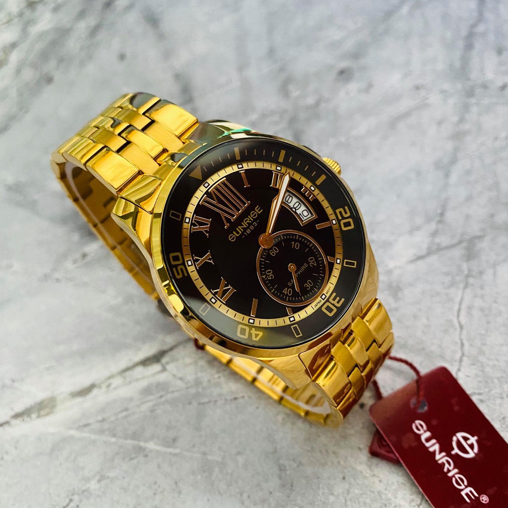 Đồng hồ Sunrise nam chính hãng Nhật Bản M1245.SA.G.D - kính saphire chống trầy - chố