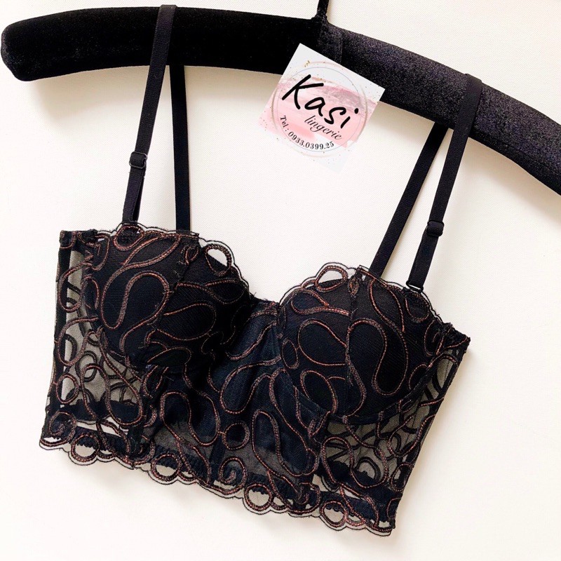 Áo/Set nội y corset cao cấp đen quyến rũ