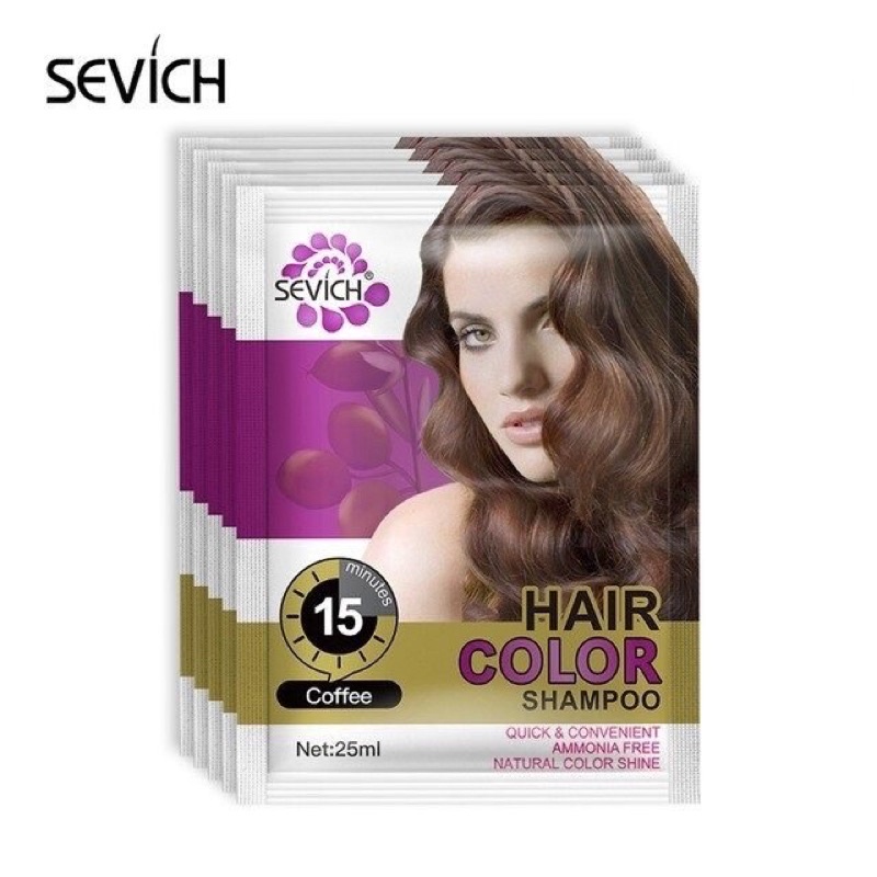 [Hàng Mới Về] Dầu gội nhuộm tóc Sevich 25ml/gói giữ màu lâu và không phai màu Vàng ̣̣̣(Golden)