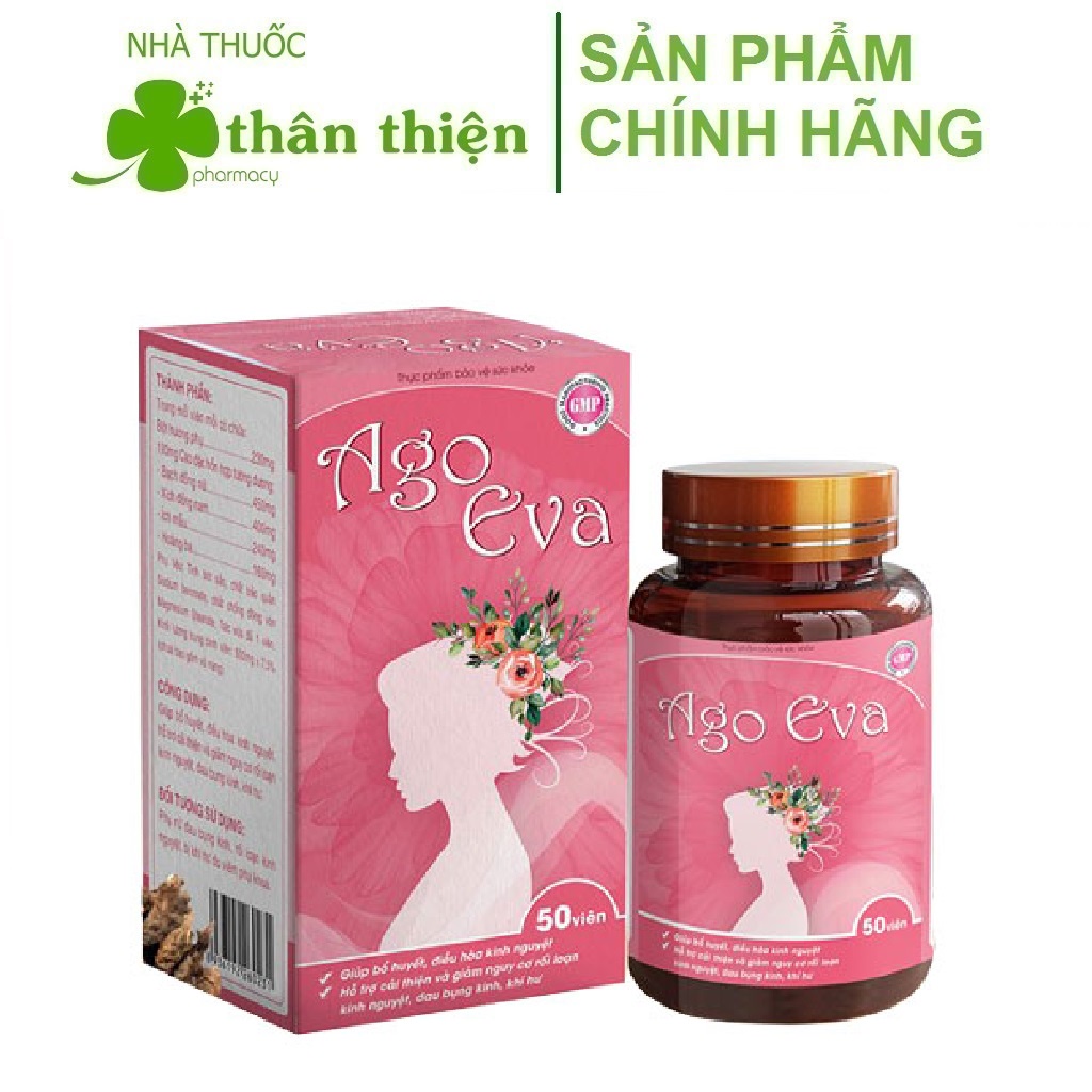 Ago Eva giúp bổ máu, cải thiện rối loạn kinh nguyệt, khí hư, đau bụng kinh (50 viên)