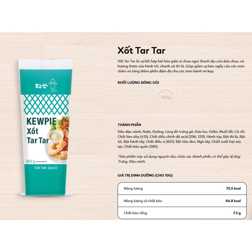 Xốt Tar Tar Kewpie 300g