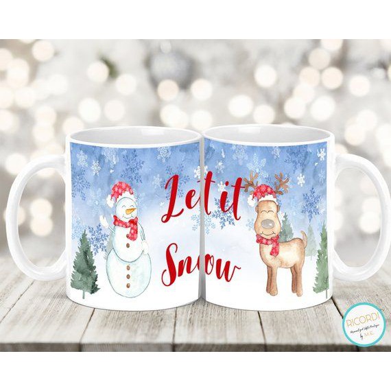 Cốc sứ in họa tiết mùa giáng sinh merry christmas