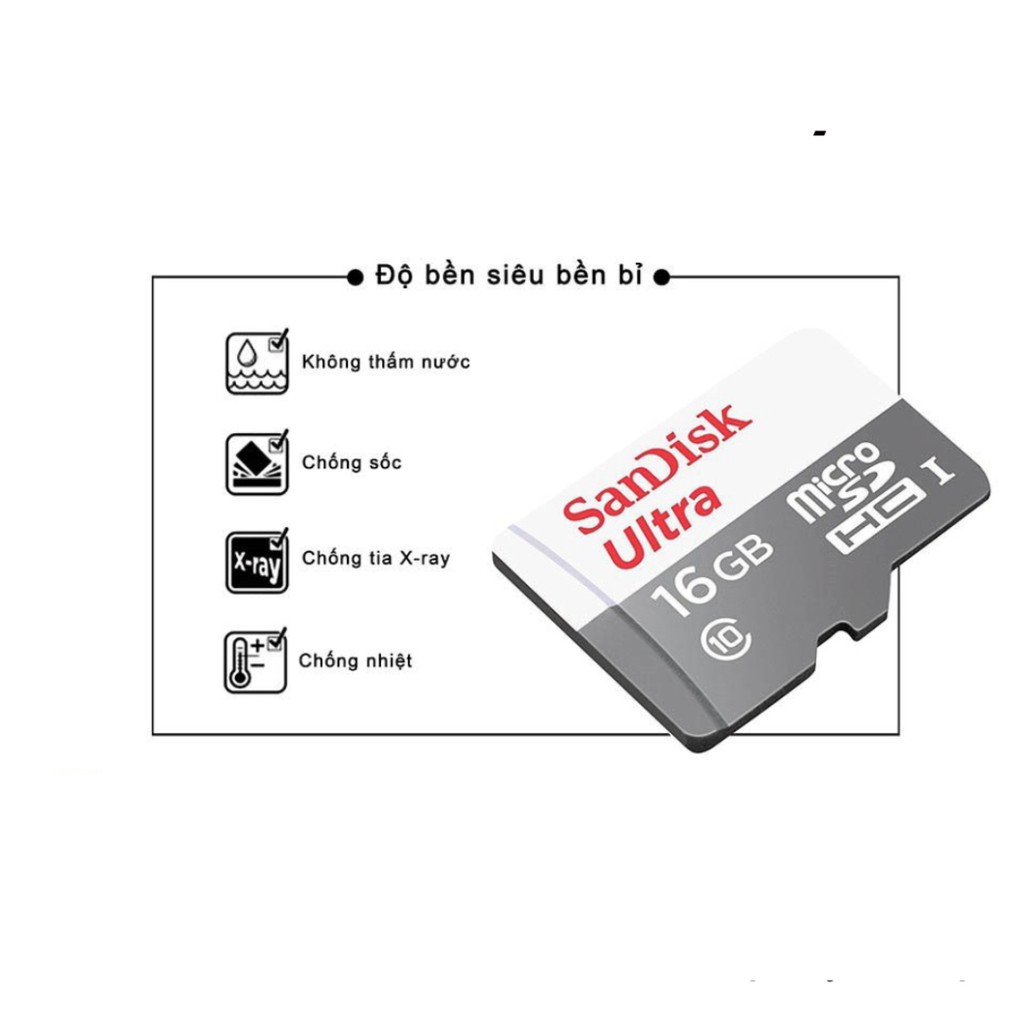 Thẻ Nhớ SanDisk Ultra 32/16GB Chuyên Dùng Cho Camera, Điện Thoại 80MB/S - Sản Phẩm Chính Hãng