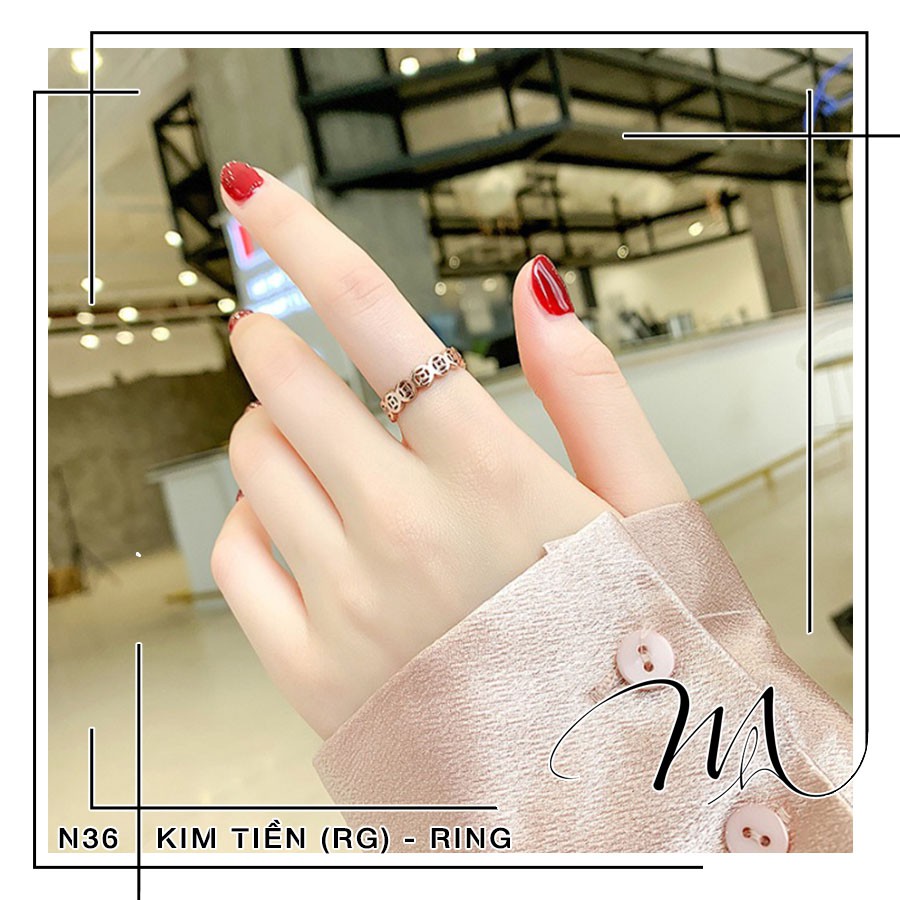 Nhẫn Titan nam nữ không gỉ kim tiền tài lộc - Măng’s House N36 NoBrandUnisexTitanium