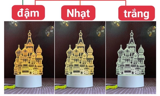 Đèn ngủ 3D trang trí 3 mức sáng