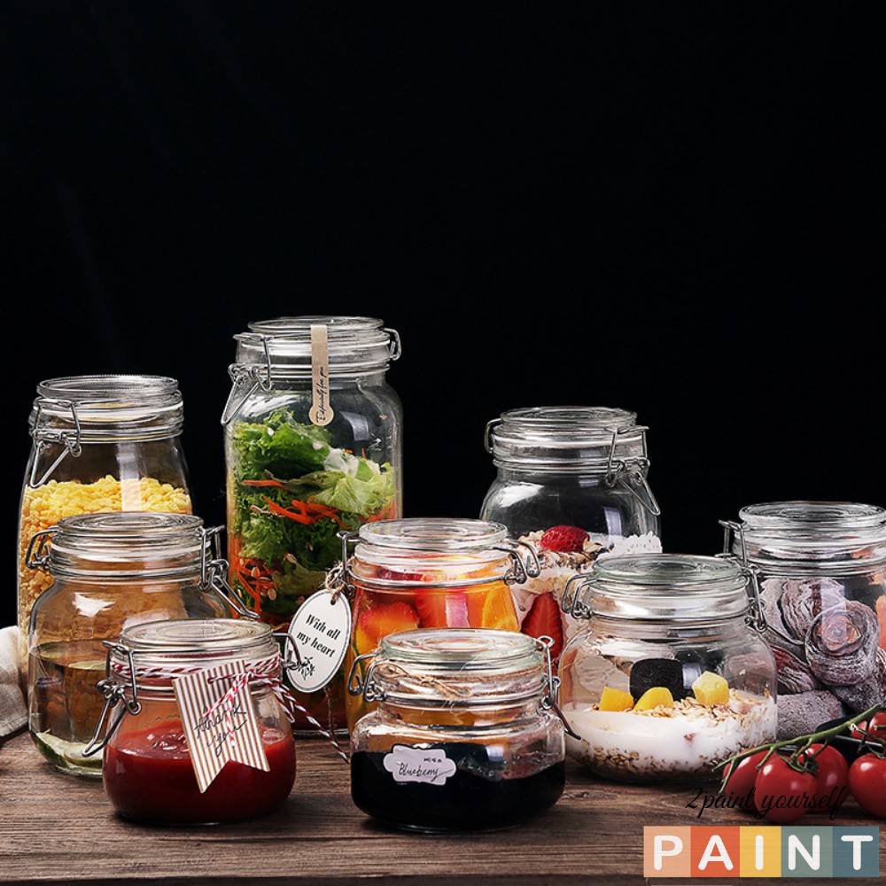 Bình thủy tinh nắp cài chắc chắn đựng đồ decor, trang trí nhà cửa