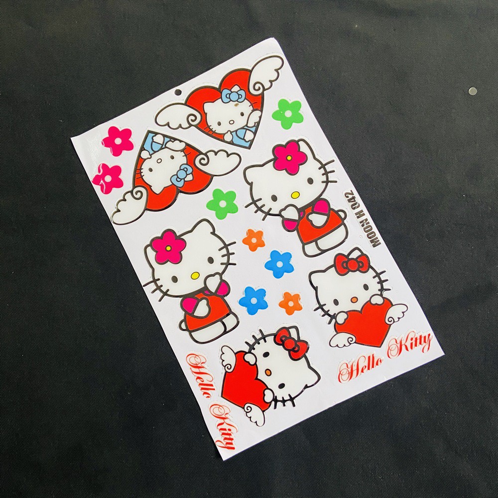 [CỰC RẺ] TẤM TEM DẬP NỔI NHIỀU LOGO MẪU HELLO KITTY TRANG TRÍ XE SIÊU CHẤT ( NGẪU NHIÊN)