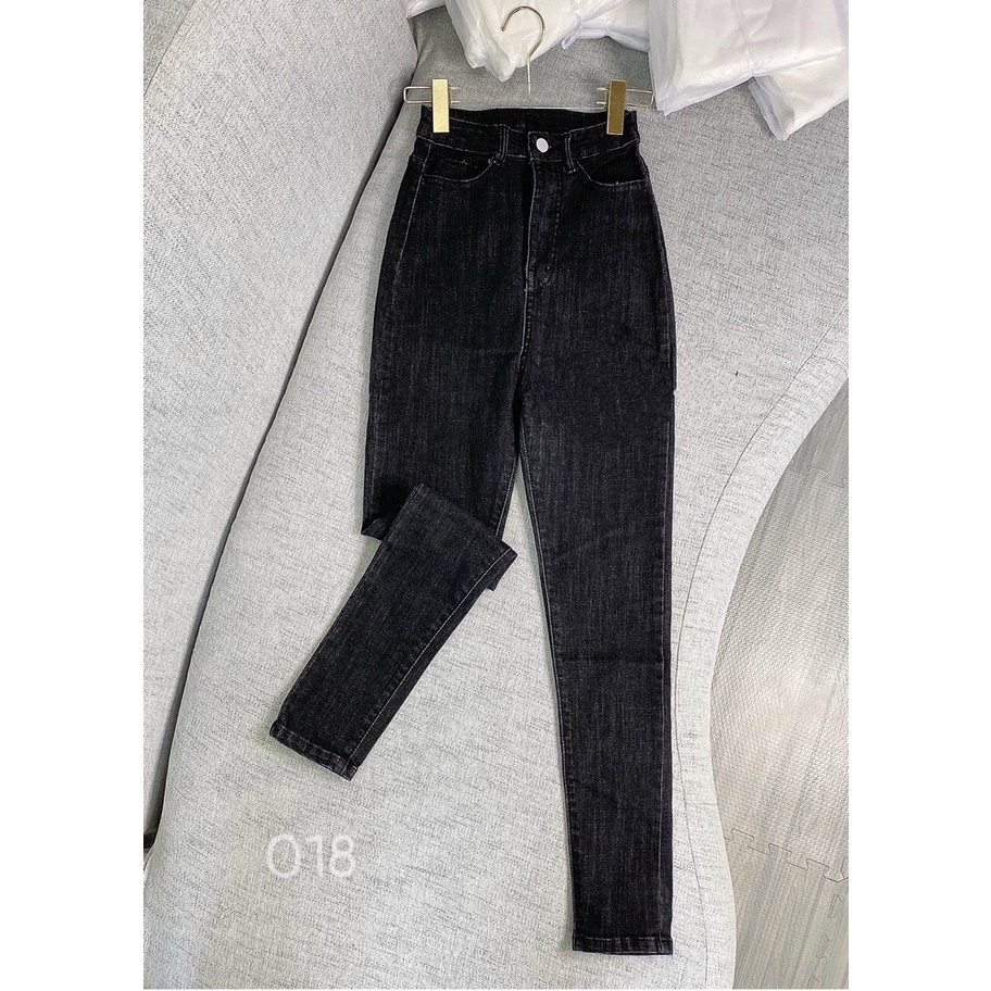 QUẦN SKINNY JEANS GIÃN DÀI NỮ LƯNG CAO MÀU XÁM ĐẬM LAI CUỐN CO GIÃN THOẢI MÁI CAO CẤP NITIQC HOT HIT